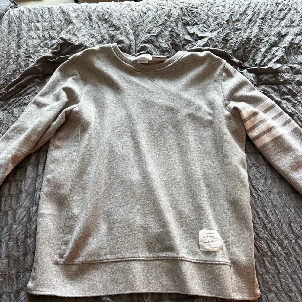 Thom Browne Gray Crewneck Sweater